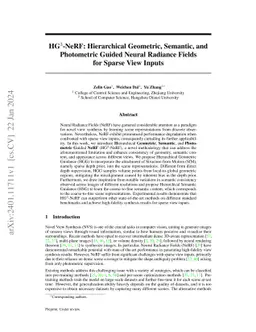 HG3-NeRF: Hierarchical Geometric, Semantic, and Photometric Guided
  Neural Radiance Fields for Sparse View Inputs