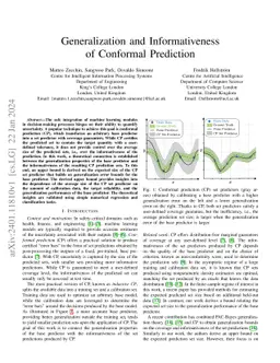 Generalization and Informativeness of Conformal Prediction