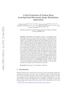 A Fair Evaluation of Various Deep Learning-Based Document Image
  Binarization Approaches