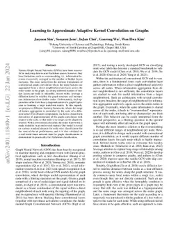 Learning to Approximate Adaptive Kernel Convolution on Graphs