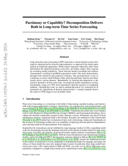Parsimony or Capability? Decomposition Delivers Both in Long-term Time
  Series Forecasting