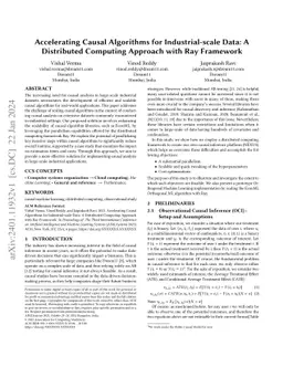 Accelerating Causal Algorithms for Industrial-scale Data: A Distributed
  Computing Approach with Ray Framework
