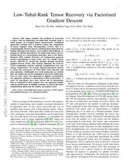 Low-Tubal-Rank Tensor Recovery via Factorized Gradient Descent