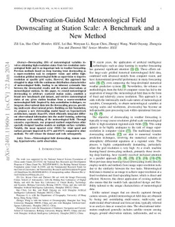Observation-Guided Meteorological Field Downscaling at Station Scale: A
  Benchmark and a New Method
