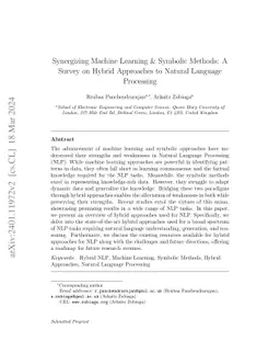 Synergizing Machine Learning & Symbolic Methods: A Survey on Hybrid
  Approaches to Natural Language Processing