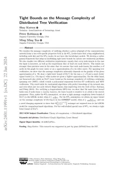 Tight Bounds on the Message Complexity of Distributed Tree Verification