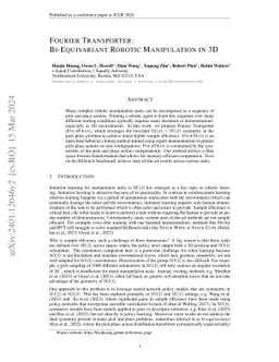 Fourier Transporter: Bi-Equivariant Robotic Manipulation in 3D