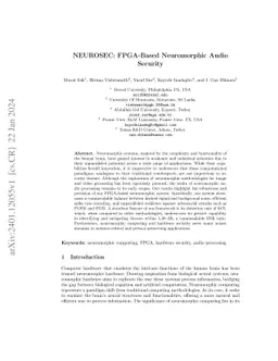 NEUROSEC: FPGA-Based Neuromorphic Audio Security
