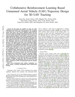 Collaborative Reinforcement Learning Based Unmanned Aerial Vehicle (UAV)
  Trajectory Design for 3D UAV Tracking