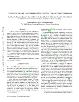 Consistency Based Unsupervised Self-training For ASR Personalisation
