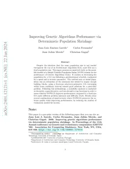 Improving genetic algorithms performance via deterministic population
  shrinkage