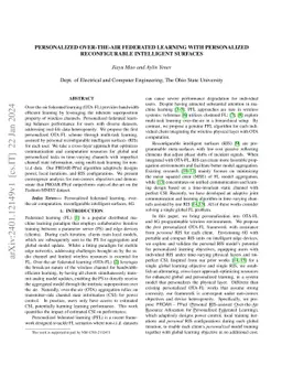 Personalized Over-the-Air Federated Learning with Personalized
  Reconfigurable Intelligent Surfaces