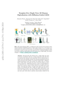 Template-Free Single-View 3D Human Digitalization with Diffusion-Guided
  LRM