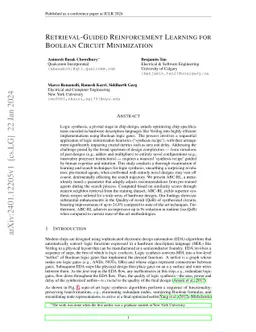 Retrieval-Guided Reinforcement Learning for Boolean Circuit Minimization