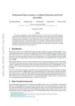 Multimodal Data Curation via Object Detection and Filter Ensembles
