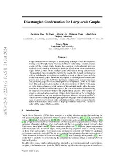 Disentangled Condensation for Large-scale Graphs