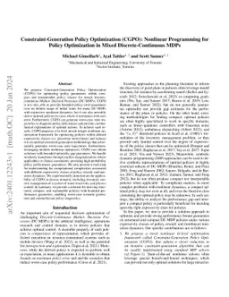 Constraint-Generation Policy Optimization (CGPO): Nonlinear Programming for Policy Optimization in Mixed Discrete-Continuous MDPs