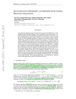 Accelerating Sinkhorn Algorithm with Sparse Newton Iterations