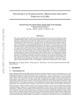 The Ethics of Interaction: Mitigating Security Threats in LLMs