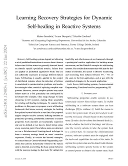 Learning Recovery Strategies for Dynamic Self-healing in Reactive
  Systems