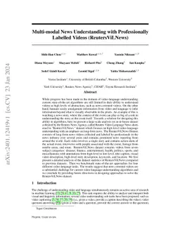 Multi-modal News Understanding with Professionally Labelled Videos
  (ReutersViLNews)