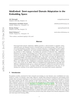 AdaEmbed: Semi-supervised Domain Adaptation in the Embedding Space