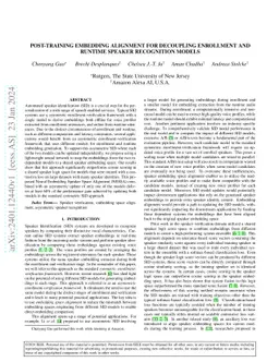 Post-Training Embedding Alignment for Decoupling Enrollment and Runtime
  Speaker Recognition Models