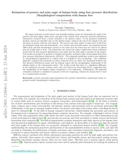 Estimation of posture and joint angle of human body using foot pressure
  distribution: Morphological computation with human foot