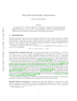 Mini-batch Submodular Maximization