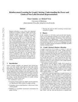 Reinforcement Learning for Graph Coloring: Understanding the Power and
  Limits of Non-Label Invariant Representations