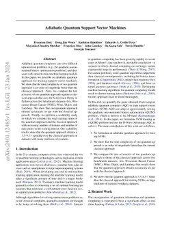Adiabatic Quantum Support Vector Machines