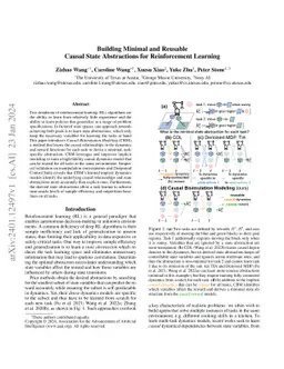 Building Minimal and Reusable Causal State Abstractions for
  Reinforcement Learning