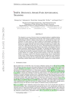 DAFA: Distance-Aware Fair Adversarial Training