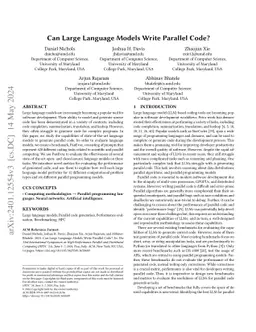 Can Large Language Models Write Parallel Code?