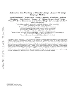 Automated Fact-Checking of Climate Change Claims with Large Language
  Models