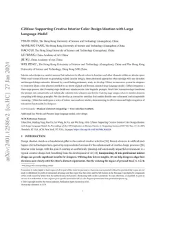 C2Ideas: Supporting Creative Interior Color Design Ideation with Large
  Language Model