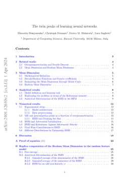 The twin peaks of learning neural networks