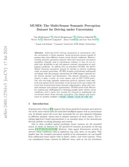 MUSES: The Multi-Sensor Semantic Perception Dataset for Driving under
  Uncertainty