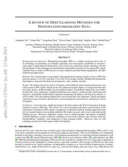 A Review of Deep Learning Methods for Photoplethysmography Data