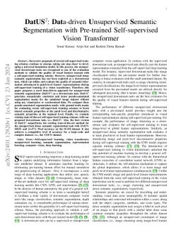 DatUS^2: Data-driven Unsupervised Semantic Segmentation with Pre-trained
  Self-supervised Vision Transformer