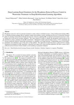 Deep Learning Based Simulators for the Phosphorus Removal Process
  Control in Wastewater Treatment via Deep Reinforcement Learning Algorithms