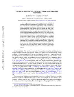Empirical Likelihood Inference over Decentralized Networks