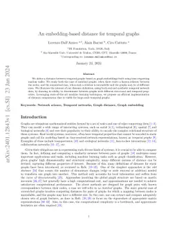 An embedding-based distance for temporal graphs