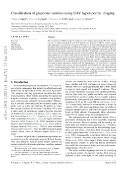 Classification of grapevine varieties using UAV hyperspectral imaging