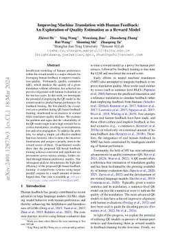Improving Machine Translation with Human Feedback: An Exploration of
  Quality Estimation as a Reward Model