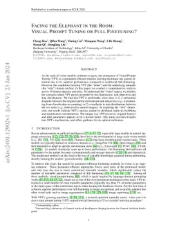 Facing the Elephant in the Room: Visual Prompt Tuning or Full
  Finetuning?