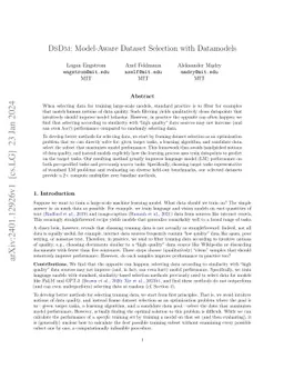 DsDm: Model-Aware Dataset Selection with Datamodels