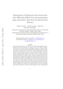 Segmentation of tibiofemoral joint tissues from knee MRI using MtRA-Unet
  and incorporating shape information: Data from the Osteoarthritis Initiative