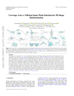 Coverage Axis++: Efficient Inner Point Selection for 3D Shape
  Skeletonization