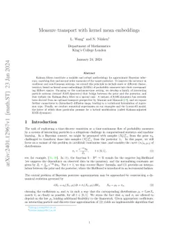 Measure transport with kernel mean embeddings